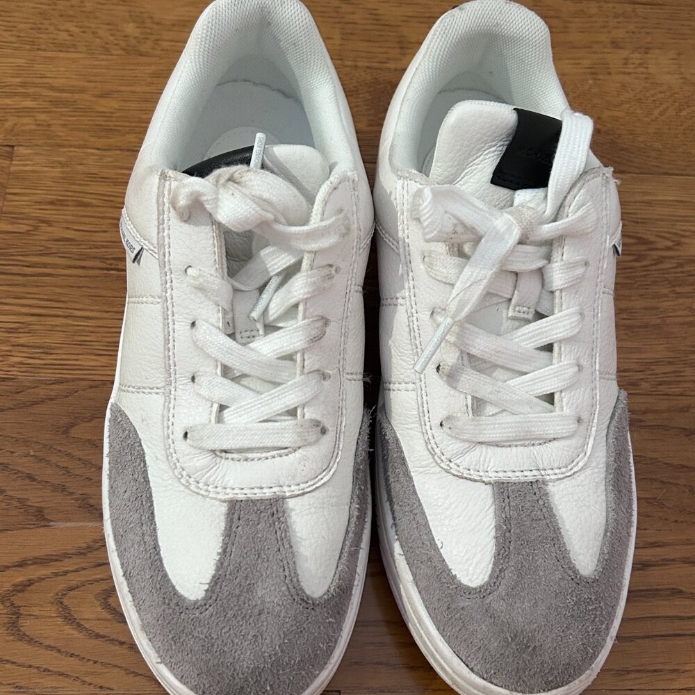 Michael Kors Kai Mixed-Media Sneaker Black and White, Size 7